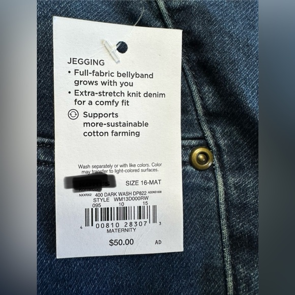 Sonoma Maternity Dark Wash Full Coverage Belly Band Jeggings NWT Size Ma… - Picture 8 of 13